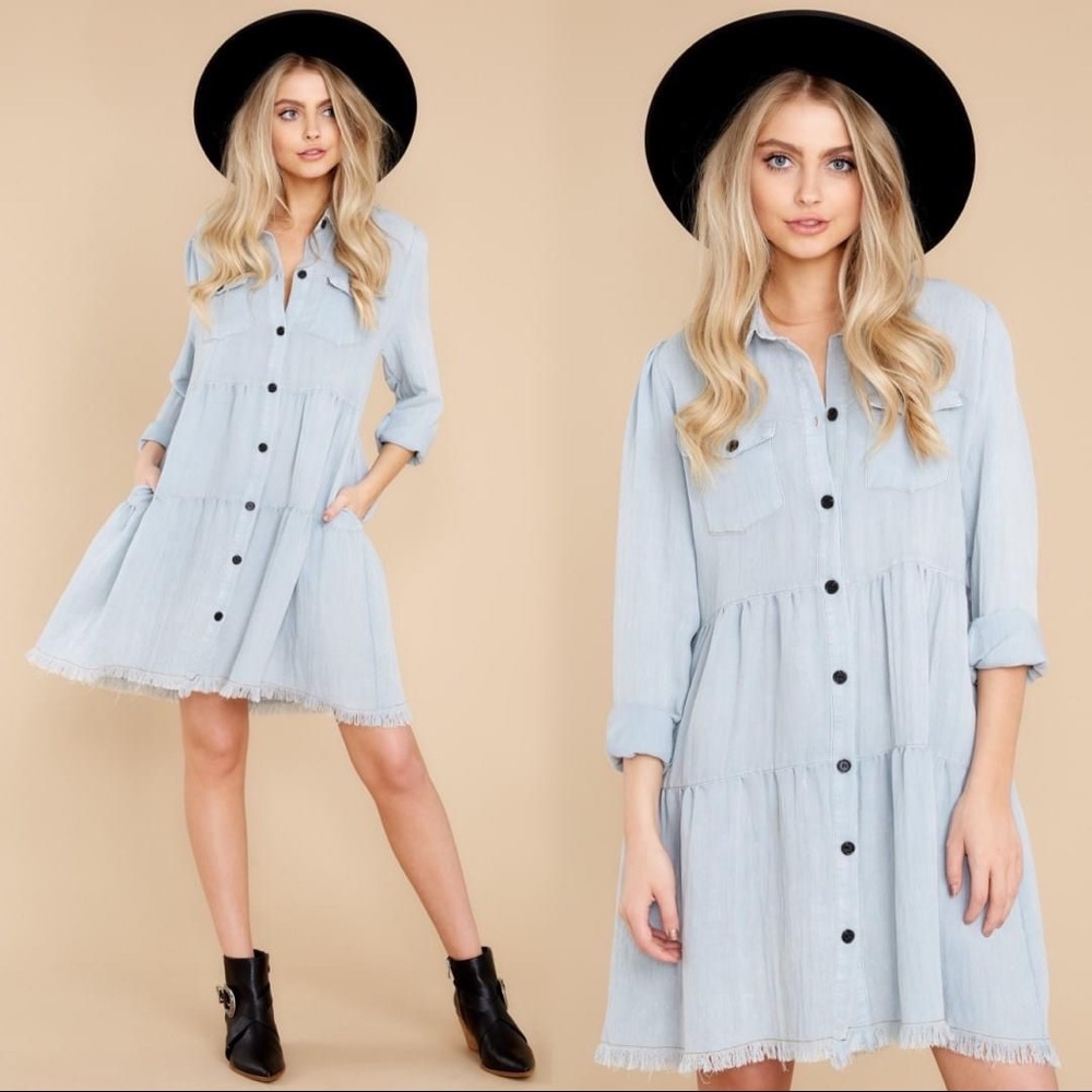 Western Chambray Button Down Dress